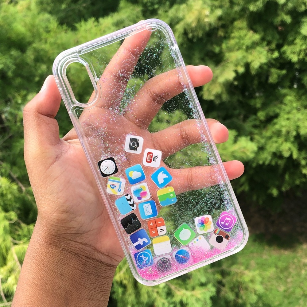 Clear Sparkly IPhone X/10 Icon case📱💖
